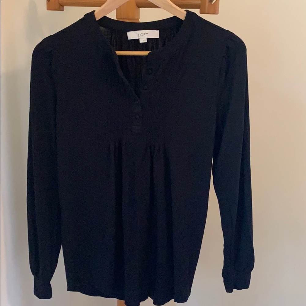 Loft black Henley shirt